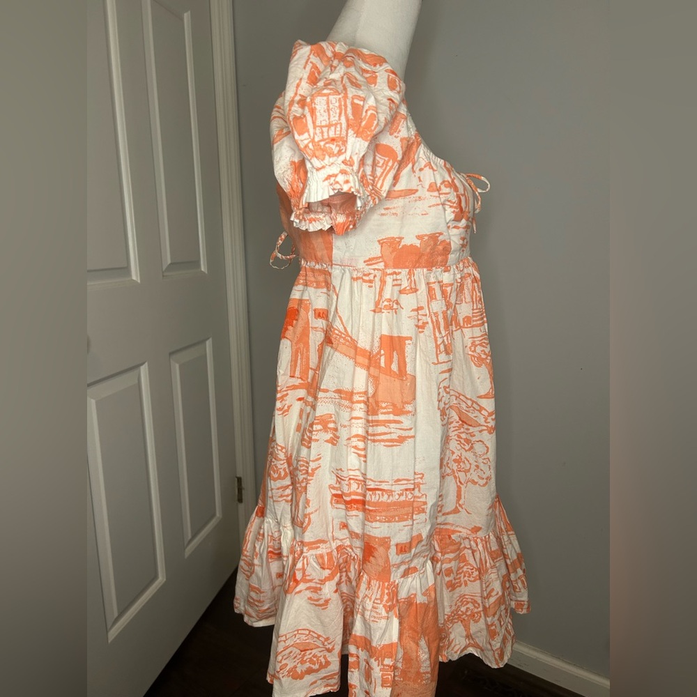 Urban Outfitters Babydoll Print Dress with Tie Back - Picture 3 of 4